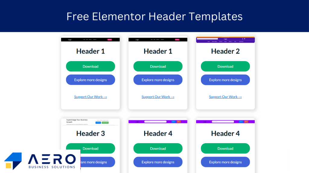 Free Elementor Header Templates