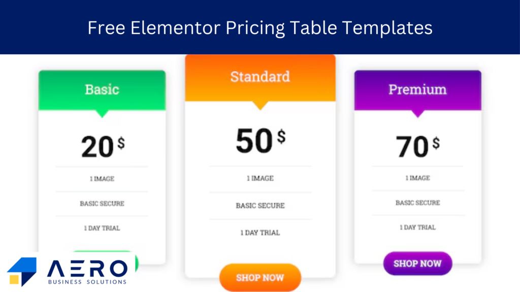 Free Elementor Pricing Templates