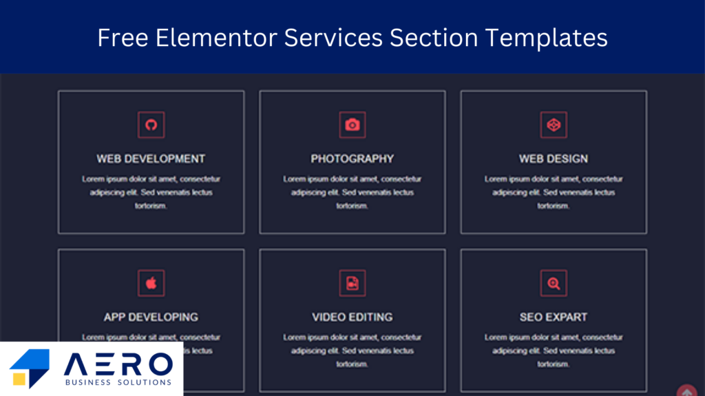 Free Services Section Elementor Templates